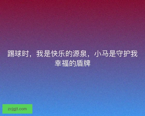 踢球时，我是快乐的源泉，小马是守护我幸福的盾牌