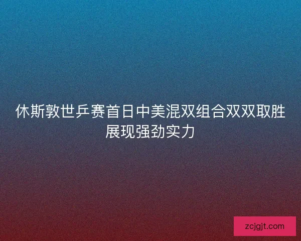 休斯敦世乒赛首日中美混双组合双双取胜展现强劲实力