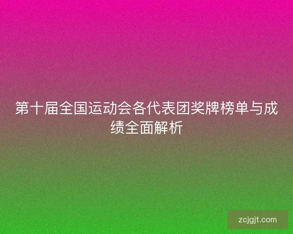 第十届全国运动会各代表团奖牌榜单与成绩全面解析